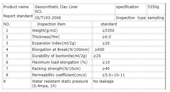 Waterdicht bentoniet pad met PE-gecoate geosynthetische kleivoering GCL en HDPE membraan 9