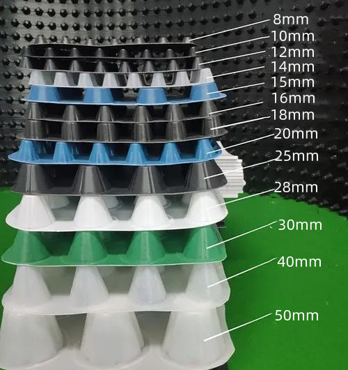 Rechthoekige waterdichte HDPE drainage board Dimple Membrane Drain Mat voor groen dak 0