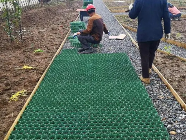 Stabilisatie van voertuig- en voetgangersverkeer met kunststofgras 8